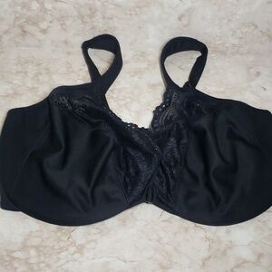 Glamorise black New wide shoulder strap not padded underwire bra sizev42H
